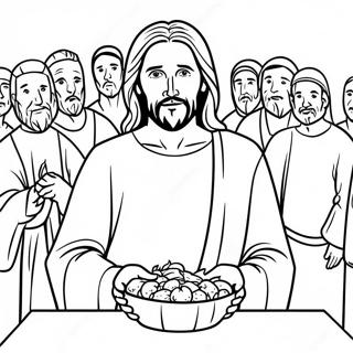 Halaman Mewarnai Yesus Memberi Makan 5000 138747 70022