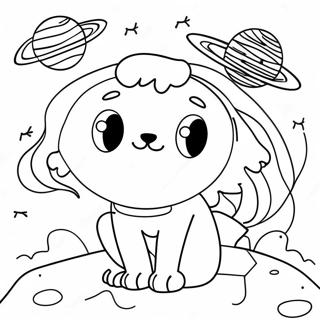 Kucing Luar Angkasa Penasaran Menjelajahi Planet Halaman Mewarnai 138850-70107