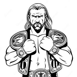 Halaman Mewarnai Triple H Memegang Dua Sabuk 138951-70183