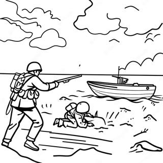 Halaman Mewarnai Serangan Pantai D Day 139158-70345