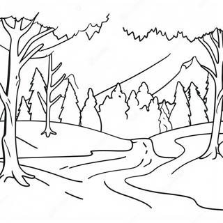 Halaman Mewarnai Lanskap Bersalju 139207 70378