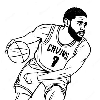 Halaman Mewarnai Kyrie Irving Menggiring Bola Basket 139232-70393