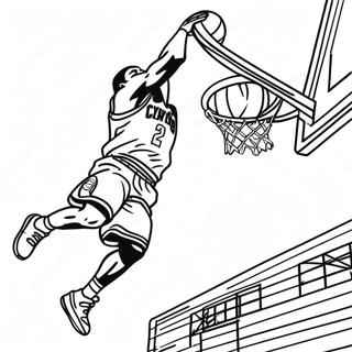 Halaman Mewarnai Kyrie Irving Melakukan Dunk 139235 70406