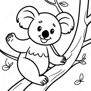 Halaman Mewarnai Koala Yang Ceria Di Pohon 139311-70461