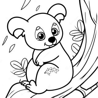 Halaman Mewarnai Koala Yang Ceria Di Pohon 139311-70464