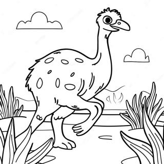 Halaman Mewarnai Emu Petualang Berlari 139312-70465