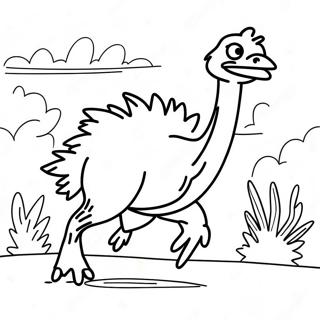 Halaman Mewarnai Emu Petualang Berlari 139312-70467
