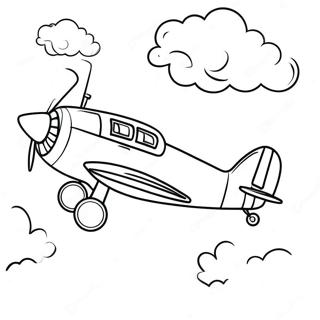 Pesawat Terbang Vintage Di Awan Halaman Mewarnai 13966-3051