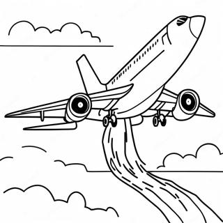 Pesawat Jet Lepas Landas Halaman Mewarnai 13967-3053