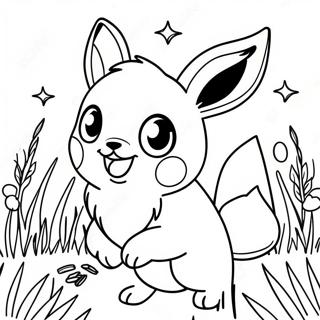 Gambar Mewarnai Eevee Bermain Di Rumput 14241-3109