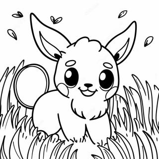 Gambar Mewarnai Eevee Bermain Di Rumput 14241-3110