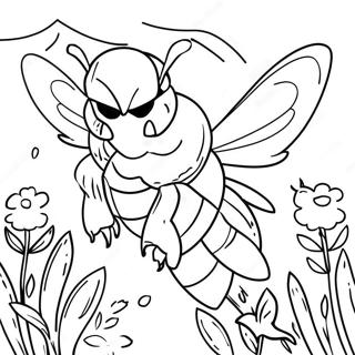 Halaman Mewarnai Bumblebee Di Taman 14444-3163