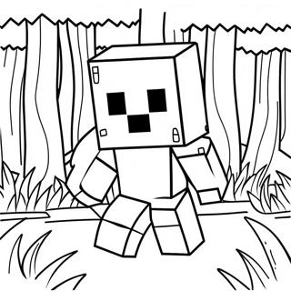 Gambar Mewarnai Creeper Minecraft Di Hutan 1451-982