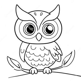 Halaman Mewarnai Burung Hantu Kartun Dengan Mata Besar 14708 3220