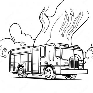 Halaman Mewarnai Mobil Pemadam Kebakaran Menanggapi Keadaan Darurat 14991-3279