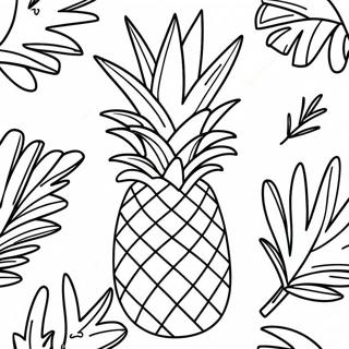 Halaman Mewarnai Nanas Tropis 15256 3337