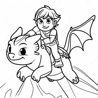 Halaman Mewarnai Hiccup Menunggang Toothless 15349 3352