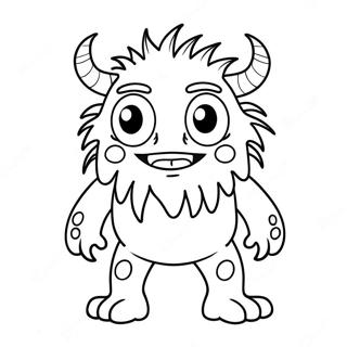 Halaman Mewarnai Monster Lucu Dengan Rambut Konyol 15436 3380