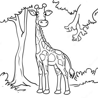 Halaman Mewarnai Giraffe Makan Dari Pohon 15623-3422