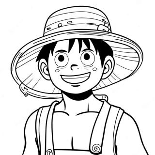 Luffy Dengan Topi Jerami Halaman Mewarnai 15799-3448