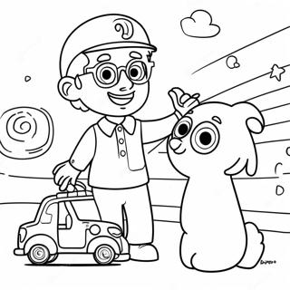 Halaman Mewarnai Blippi Bermain Dengan Teman 16260-3546