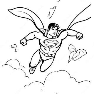 Halaman Mewarnai Superman Terbang Tinggi 17337-3786