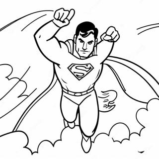 Halaman Mewarnai Superman Terbang Tinggi 17337-3787