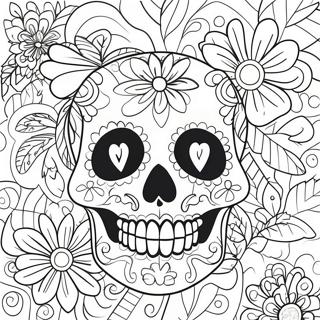 Sugar Skull Halaman Mewarnai