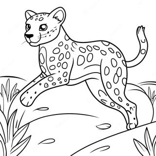 Halaman Mewarnai Cheetah Bercak Berlari 17887-3904