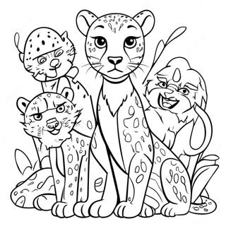 Halaman Mewarnai Keluarga Cheetah Bermain 17888-3905