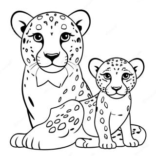 Halaman Mewarnai Anak Cheetah Dengan Ibu 17889-3911