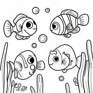 Halaman Mewarnai Nemo Berenang Dengan Teman 19355 4223