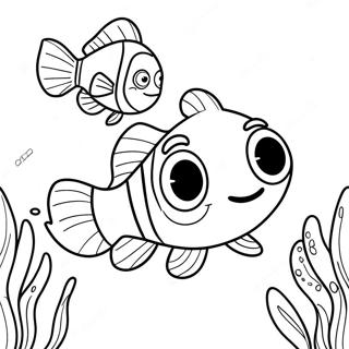 Halaman Mewarnai Nemo Berenang Dengan Teman 19355 4224