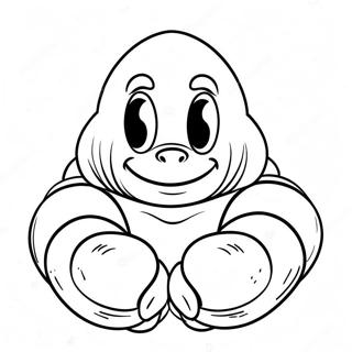 Knuckles Dengan Sarung Tangan Merah Halaman Mewarnai 20094-4387