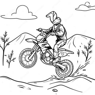 Sepeda Motor Tanah Di Jalur Berlumur Lumpur Halaman Mewarnai 20179-4415