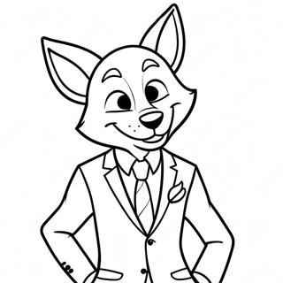 Halaman Mewarnai Nick Wilde Dalam Setelan 20840 4559