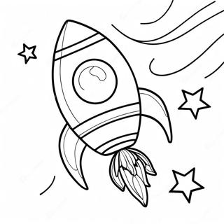 Halaman Mewarnai Roket Futuristik Terbang Melalui Bintang 21194 4627