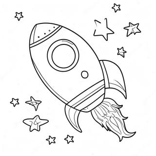 Halaman Mewarnai Roket Futuristik Terbang Melalui Bintang 21194 4628