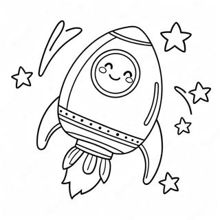 Halaman Mewarnai Roket Imut Dengan Wajah Tersenyum 21195 4629