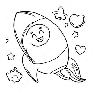 Halaman Mewarnai Roket Imut Dengan Wajah Tersenyum 21195 4630