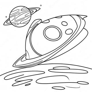 Halaman Mewarnai Roket Angkasa Mengorbit Planet 21197 4637