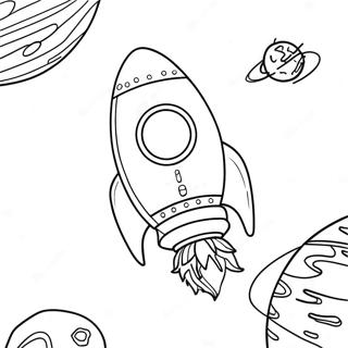 Halaman Mewarnai Roket Angkasa Mengorbit Planet 21197 4638