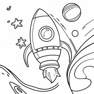 Halaman Mewarnai Roket Angkasa Mengorbit Planet 21197 4639