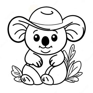 Halaman Mewarnai Koala Dengan Topi 21501 4697