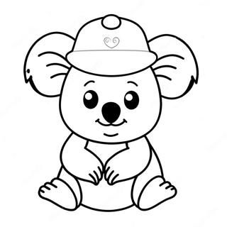 Halaman Mewarnai Koala Dengan Topi 21501 4698