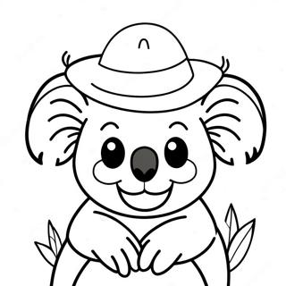 Halaman Mewarnai Koala Dengan Topi 21501 4699