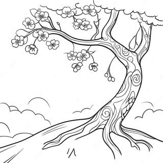 Halaman Mewarnai Pohon Bunga Sakura Yang Berwarna Warni 21778 4750