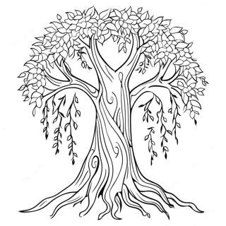 Halaman Mewarnai Pohon Willow Fantasi 21780 4758