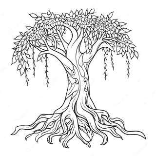 Halaman Mewarnai Pohon Willow Fantasi 21780 4759