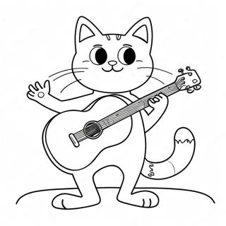 Halaman Mewarnai Pete The Cat Bermain Gitar 23229-5064